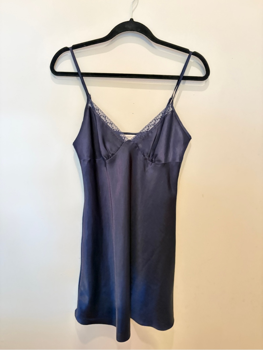 Liz Claiborne Navy Slip Dress with Lace Trim